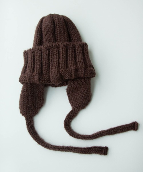 UNE MANSION（ユヌマンション）の「【お気に入り登録者15000人突破！！ 大人気のニット帽】【UNE ORIGINAL】フライトキャップ/ニット耳あて帽子（ニットキャップ/ビーニー・レディース・ベージュ/ブラウン/グリーン/ネイビー/ワイン/チャコール/ブラック・ONE SIZE）」の8枚目の写真