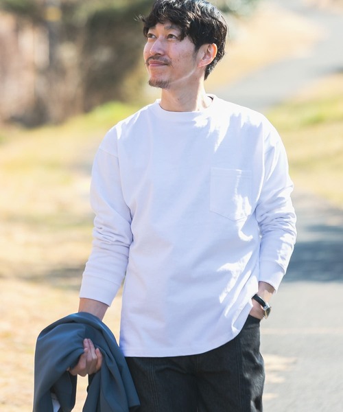 ITEMS URBANRESEARCH（アイテムズ アーバンリサーチ）の「OE天竺 長袖カットソー（Tシャツ/カットソー・メンズ・ブラック/グレー/オフホワイト・MEDIUM/LARGE）」の5枚目の写真