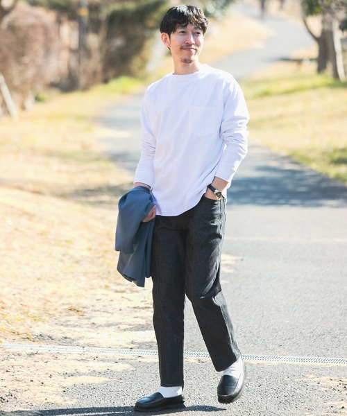 ITEMS URBANRESEARCH（アイテムズ アーバンリサーチ）の「OE天竺 長袖カットソー（Tシャツ/カットソー・メンズ・ブラック/グレー/オフホワイト・MEDIUM/LARGE）」の9枚目の写真