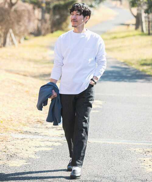 ITEMS URBANRESEARCH（アイテムズ アーバンリサーチ）の「OE天竺 長袖カットソー（Tシャツ/カットソー・メンズ・ブラック/グレー/オフホワイト・MEDIUM/LARGE）」の10枚目の写真