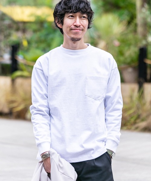 ITEMS URBANRESEARCH（アイテムズ アーバンリサーチ）の「OE天竺 長袖カットソー（Tシャツ/カットソー・メンズ・ブラック/グレー/オフホワイト・MEDIUM/LARGE）」の11枚目の写真