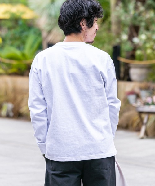 ITEMS URBANRESEARCH（アイテムズ アーバンリサーチ）の「OE天竺 長袖カットソー（Tシャツ/カットソー・メンズ・ブラック/グレー/オフホワイト・MEDIUM/LARGE）」の14枚目の写真