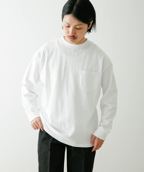 ITEMS URBANRESEARCH（アイテムズ アーバンリサーチ）の「OE天竺 長袖カットソー（Tシャツ/カットソー・メンズ・ブラック/グレー/オフホワイト・MEDIUM/LARGE）」の18枚目の写真