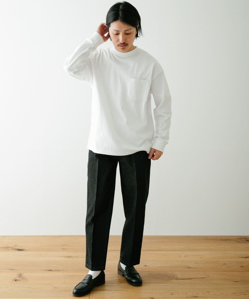 ITEMS URBANRESEARCH（アイテムズ アーバンリサーチ）の「OE天竺 長袖カットソー（Tシャツ/カットソー・メンズ・ブラック/グレー/オフホワイト・MEDIUM/LARGE）」の21枚目の写真