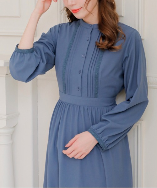 Areeam（アリーム）の「レースタックワンピース（ワンピース・レディース・グレイッシュベージュ/ブルー・FREE）」の2枚目の写真