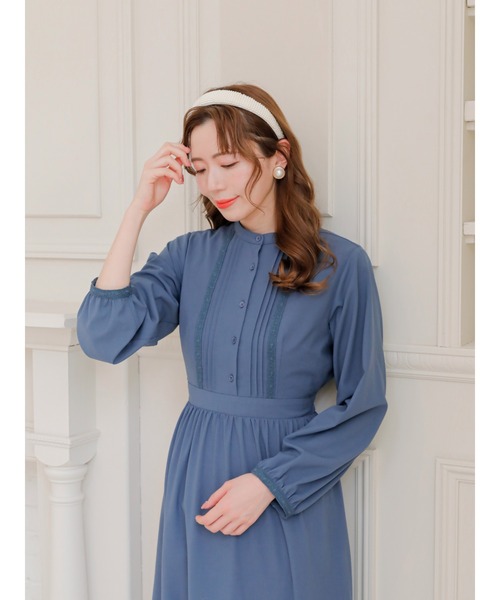 Areeam（アリーム）の「レースタックワンピース（ワンピース・レディース・グレイッシュベージュ/ブルー・FREE）」の10枚目の写真