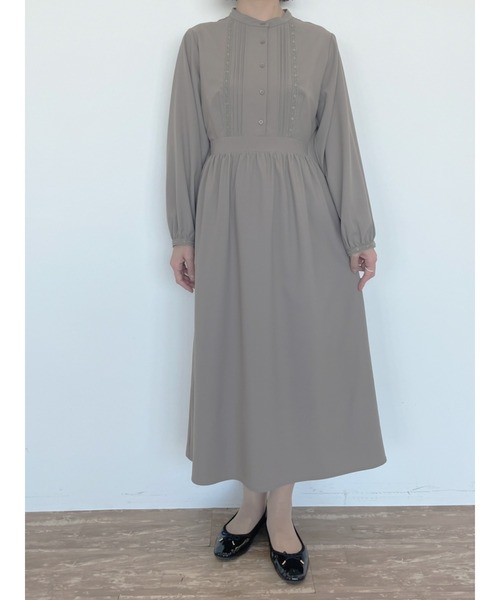 Areeam（アリーム）の「レースタックワンピース（ワンピース・レディース・グレイッシュベージュ/ブルー・FREE）」の12枚目の写真