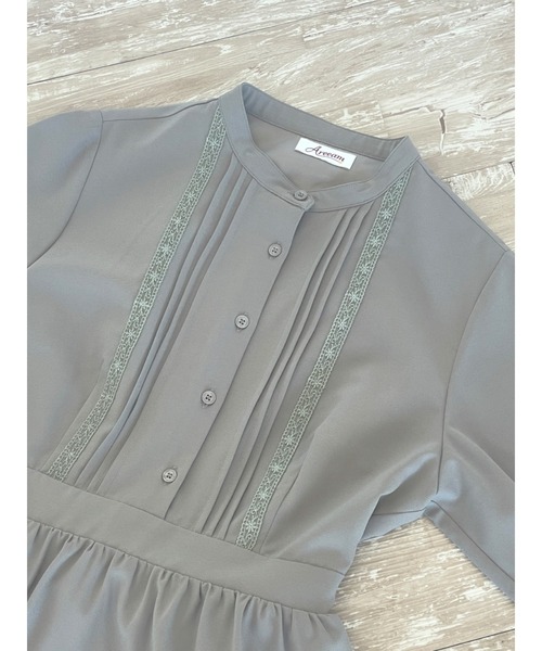 Areeam（アリーム）の「レースタックワンピース（ワンピース・レディース・グレイッシュベージュ/ブルー・FREE）」の13枚目の写真