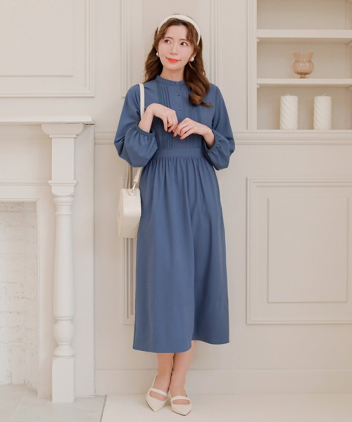 Areeam（アリーム）の「レースタックワンピース（ワンピース・レディース・グレイッシュベージュ/ブルー・FREE）」の6枚目の写真