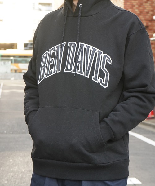 BEN DAVIS（ベンデイビス）の「《BEN DAVIS》COLLEGE SWEAT PARKA/ワッペン刺繍パーカー（パーカー・メンズ・ホワイト/ブラック/ベージュ/グリーン/ネイビー・SMALL/MEDIUM/LARGE/X-LARGE）」の11枚目の写真