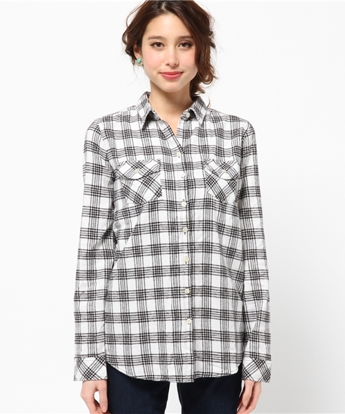 AZUL by moussy（アズールバイマウジー）の「チェックWポケ長袖シャツ（シャツ/ブラウス・レディース・ダークネイビー/レッド系その他/ブルー系その他/ホワイト系その他・MEDIUM/LARGE/SMALL）」の5枚目の写真