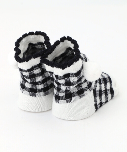 COMME CA ISM(コムサイズム)の「ギンガムチェック カップ入りソックス(9-12cm)(ソックス/靴下・キッズ・ベージュ/ネイビー・9-12cm)」の3枚目の写真