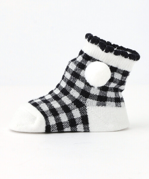 COMME CA ISM(コムサイズム)の「ギンガムチェック カップ入りソックス(9-12cm)(ソックス/靴下・キッズ・ベージュ/ネイビー・9-12cm)」の5枚目の写真