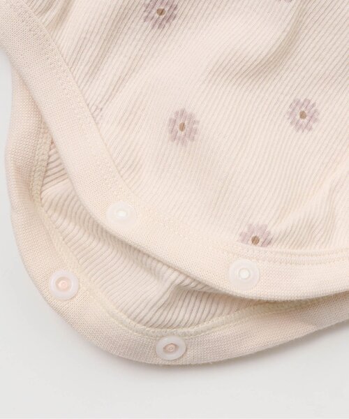 apres les cours（アプレレクール）の「花柄パフスリーブボディースーツ（肌着・キッズ・アイボリー/ピンク・70/80）」の12枚目の写真