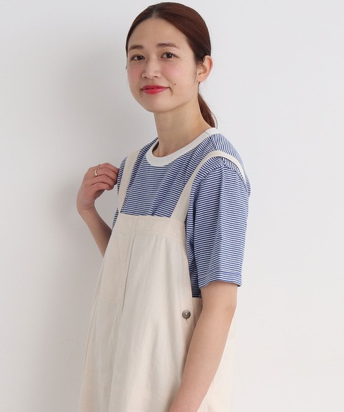 chambre de charme（シャンブルドゥシャーム）の「△cdc 40/2ミジンボーダー 半袖プルオーバー（Tシャツ/カットソー・レディース・ブルー/ブラック/レッド/グリーン・FREE）」の9枚目の写真