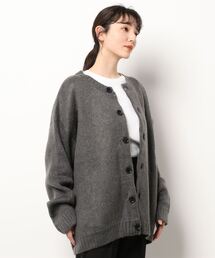 【Bl】【Bling leads】5ゲージモヘアタッチ ビッグ　クルーネックカーディガン