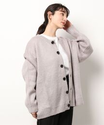 Bling Leads（ブリングリーズ）の「【Bl】【Bling leads】5ゲージモヘアタッチ ビッグ　クルーネックカーディガン（カーディガン/ボレロ）」