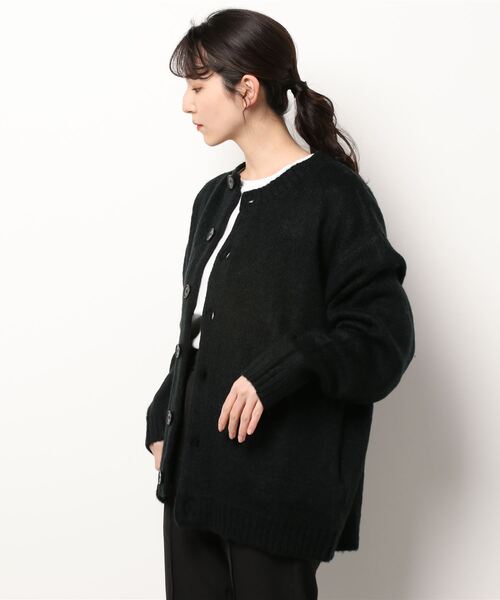Bling Leads(ブリングリーズ)の「【Bl】【Bling leads】5ゲージモヘアタッチ ビッグ クルーネックカーディガン(カーディガン/ボレロ・レディース・チャコールグレー/ライトグレー/ブラック/グリーン/エメラルド/マスタード・LARGE/MEDIUM)」の2枚目の写真