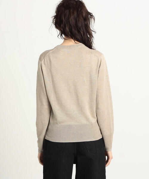 TOMORROWLAND （トゥモローランド）の「プレーンリネン クルーネックカーディガン（カーディガン/ボレロ・レディース・チャコールグレー/ライトブルー/レッド/ライトイエロー/シルバー系その他/ライトベージュ/ダークグリーン/ピンク・S/M）」の16枚目の写真