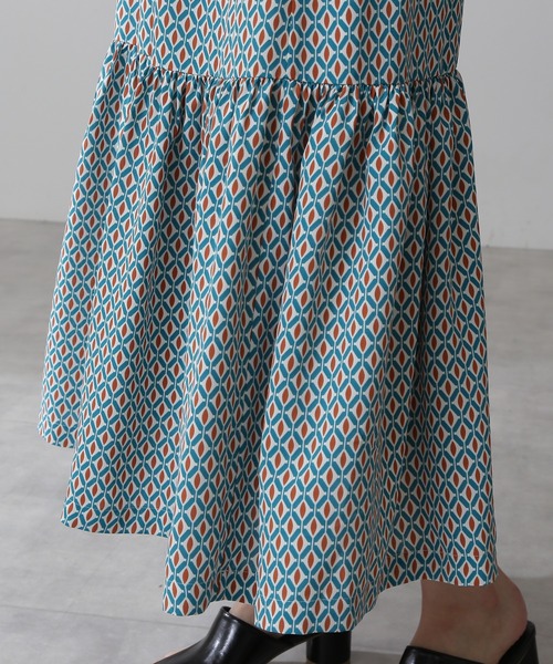 N.（N. Natural Beauty Basic）（エヌエヌナチュラルビューティーベーシック）の「◆キカプリントティアードスカート（スカート・レディース・ブラウン系その他/グリーン系その他・MEDIUM）」の12枚目の写真