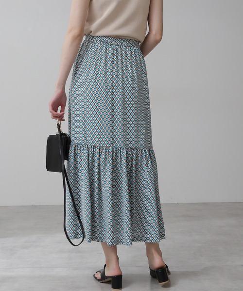 N.（N. Natural Beauty Basic）（エヌエヌナチュラルビューティーベーシック）の「◆キカプリントティアードスカート（スカート・レディース・ブラウン系その他/グリーン系その他・MEDIUM）」の10枚目の写真