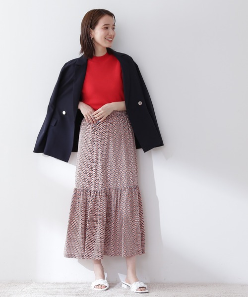 N.（N. Natural Beauty Basic）（エヌエヌナチュラルビューティーベーシック）の「◆キカプリントティアードスカート（スカート・レディース・ブラウン系その他/グリーン系その他・MEDIUM）」の17枚目の写真