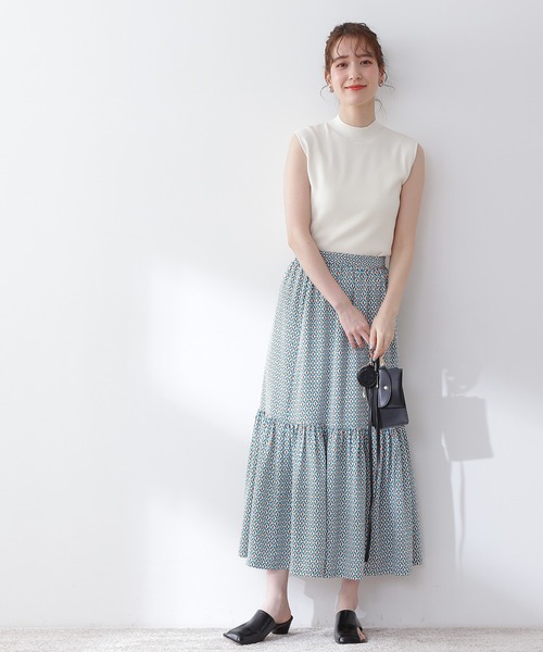 N.（N. Natural Beauty Basic）（エヌエヌナチュラルビューティーベーシック）の「◆キカプリントティアードスカート（スカート・レディース・ブラウン系その他/グリーン系その他・MEDIUM）」の15枚目の写真