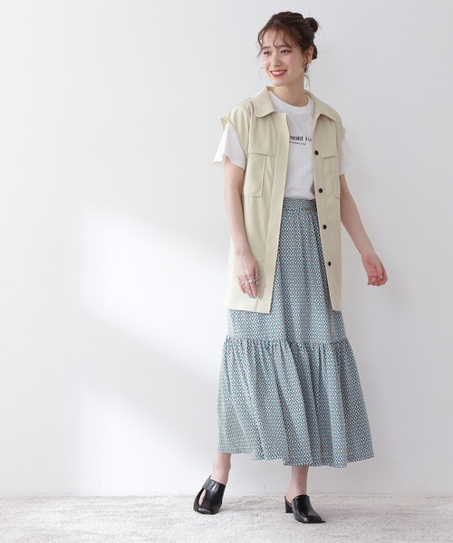 N.（N. Natural Beauty Basic）（エヌエヌナチュラルビューティーベーシック）の「◆キカプリントティアードスカート（スカート・レディース・ブラウン系その他/グリーン系その他・MEDIUM）」の16枚目の写真