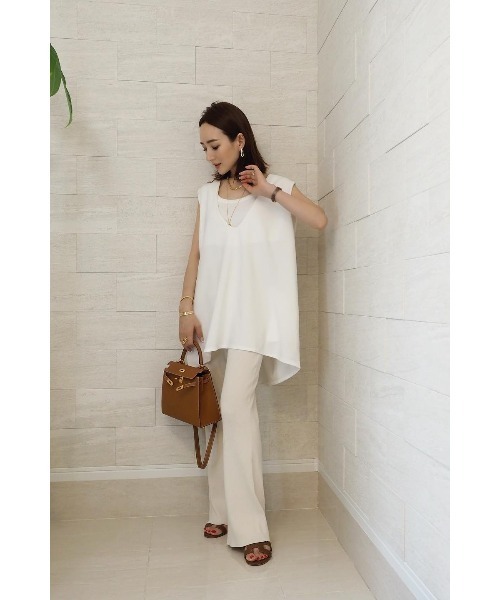 セール】ディープVネックノースリーブカットソー（ベスト）｜Bonjour