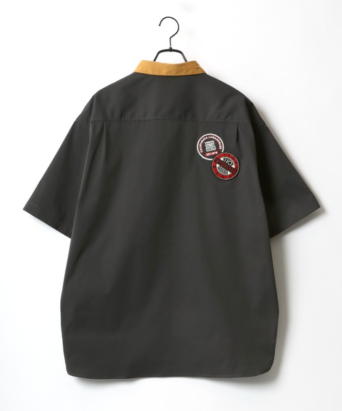VISION STREET WEAR（ヴィジョンストリートウェア）の「VISION STREET WEAR/ヴィジョンストリートウエア オーバーサイズ ロゴ ワッペン 刺繍 クレリック ワークシャツ（シャツ/ブラウス・メンズ・チャコールグレー/グリーン/アイボリー・LL/M/L）」の13枚目の写真