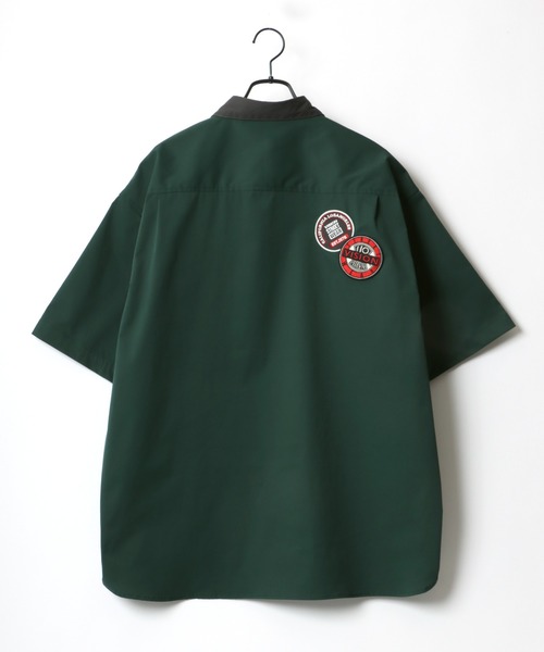 VISION STREET WEAR（ヴィジョンストリートウェア）の「VISION STREET WEAR/ヴィジョンストリートウエア オーバーサイズ ロゴ ワッペン 刺繍 クレリック ワークシャツ（シャツ/ブラウス・メンズ・チャコールグレー/グリーン/アイボリー・LL/M/L）」の15枚目の写真