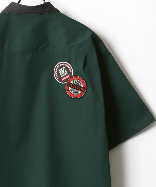 VISION STREET WEAR（ヴィジョンストリートウェア）の「VISION STREET WEAR/ヴィジョンストリートウエア オーバーサイズ ロゴ ワッペン 刺繍 クレリック ワークシャツ（シャツ/ブラウス・メンズ・チャコールグレー/グリーン/アイボリー・LL/M/L）」の9枚目の写真