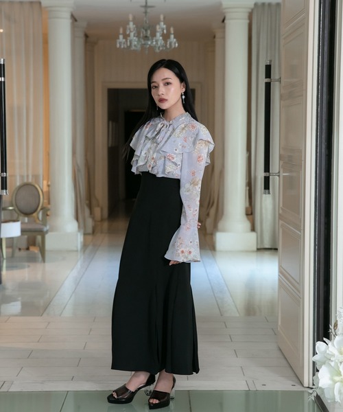 ANDGEEBEE（アンジービー）の「フレアマーメイドスカート（スカート・レディース・ブラック/ベージュ・MEDIUM）」の12枚目の写真