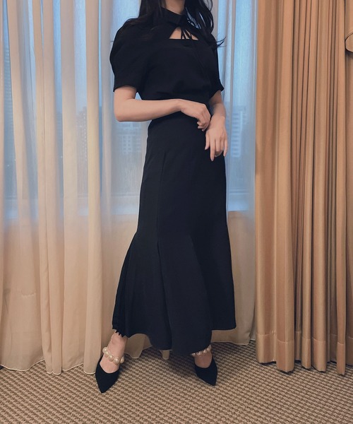 ANDGEEBEE（アンジービー）の「フレアマーメイドスカート（スカート・レディース・ブラック/ベージュ・MEDIUM）」の8枚目の写真