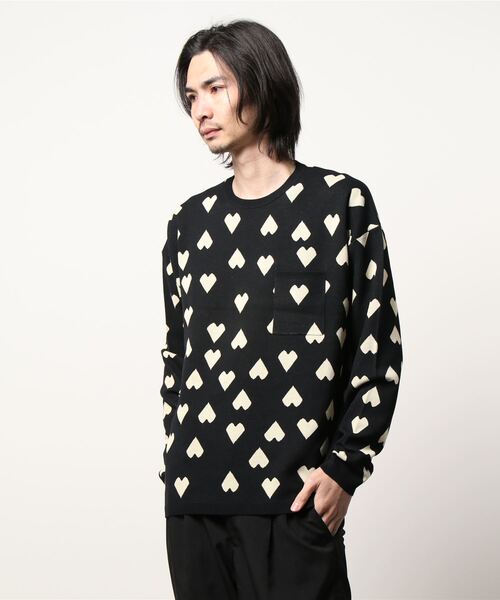 Oriens JOURNAL STANDARD(オリエンス ジャーナルスタンダード)の「ハートパターンロンTシャツ(ニット/セーター・メンズ・ブラック/ネイビー/グリーン・MEDIUM/LARGE)」の9枚目の写真