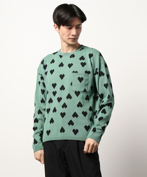 Oriens JOURNAL STANDARD(オリエンス ジャーナルスタンダード)の「ハートパターンロンTシャツ(ニット/セーター・メンズ・ブラック/ネイビー/グリーン・MEDIUM/LARGE)」の21枚目の写真