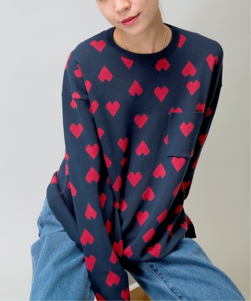Oriens JOURNAL STANDARD(オリエンス ジャーナルスタンダード)の「ハートパターンロンTシャツ(ニット/セーター・メンズ・ブラック/ネイビー/グリーン・MEDIUM/LARGE)」の5枚目の写真