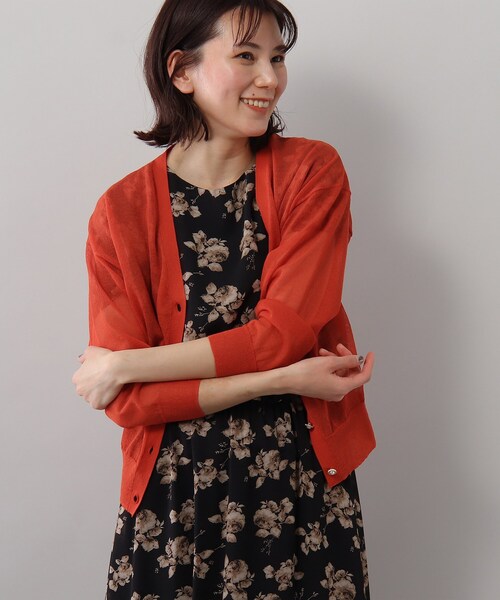 SOUP(スープ)の「◆シアービジュー釦カーディガン(カーディガン/ボレロ・レディース・ブラック/ベージュ/オレンジ/アイボリー・11/13/09)」の1枚目の写真