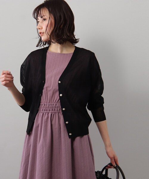 SOUP(スープ)の「◆シアービジュー釦カーディガン(カーディガン/ボレロ・レディース・ブラック/ベージュ/オレンジ/アイボリー・11/13/09)」の3枚目の写真