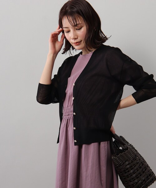 SOUP(スープ)の「◆シアービジュー釦カーディガン(カーディガン/ボレロ・レディース・ブラック/ベージュ/オレンジ/アイボリー・11/13/09)」の13枚目の写真