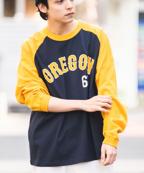 WEGO(ウィゴー)の「WEGO/スタジアムロゴプリントBIGロンT(Tシャツ/カットソー・メンズ・グリーン/パープル/ブラック系その他/オレンジ/ダークグリーン/ブラック・LARGE/MEDIUM)」の19枚目の写真