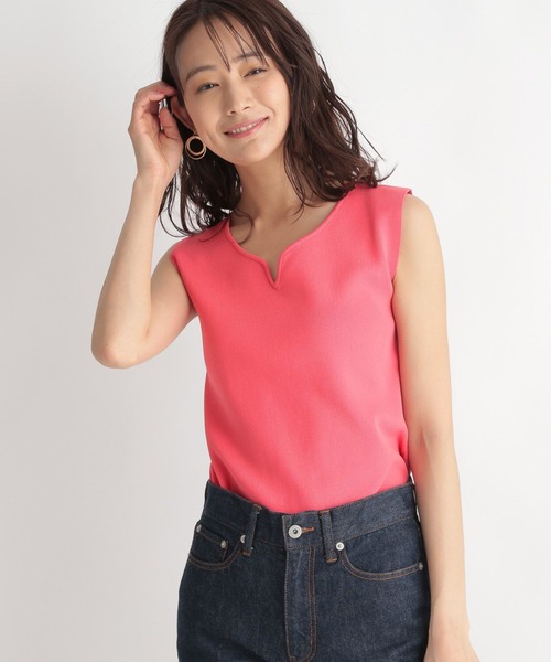 Andemiu（アンデミュウ）の「ハートネックノースリーブニット275471（ニット/セーター・レディース・ブラック/グリーン/パープル/ピンク・FREE）」の15枚目の写真