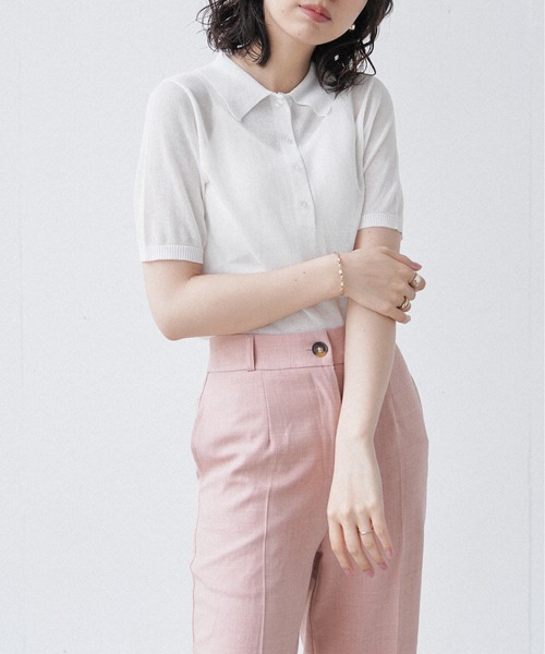 Happy John（ハッピージョン）の「sheer color polo knit/シアー