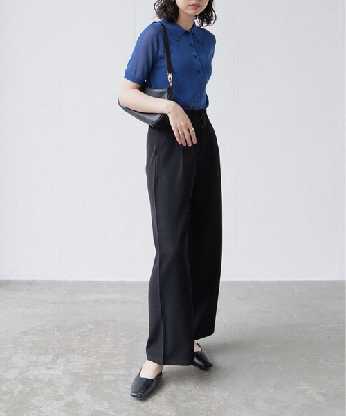 Happy John(ハッピージョン)の「sheer color polo knit/シアーカラーポロニット(ポロシャツ・レディース・ホワイト/ピンク/オレンジ/ブルー・FREE)」の12枚目の写真