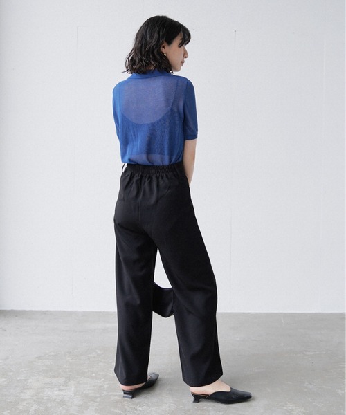 Happy John(ハッピージョン)の「sheer color polo knit/シアーカラーポロニット(ポロシャツ・レディース・ホワイト/ピンク/オレンジ/ブルー・FREE)」の11枚目の写真