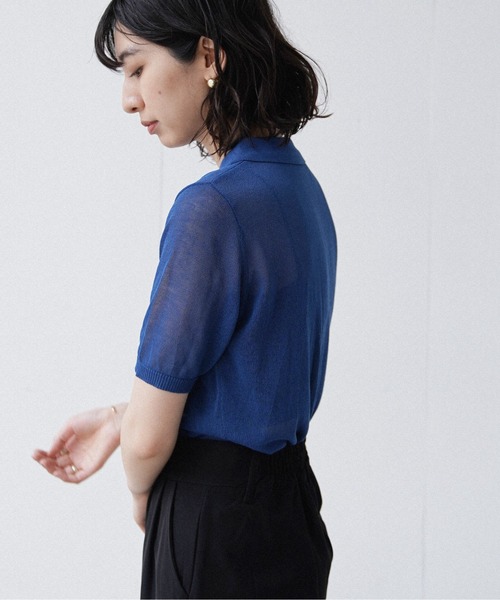 Happy John（ハッピージョン）の「sheer color polo knit/シアー