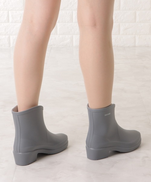 Lace Ladies（レースレディース）の「ショート丈ミニヒールレインブーツ（レインシューズ・レディース・グレー/ブラック・23.5/24/23/24.5/25）」の6枚目の写真