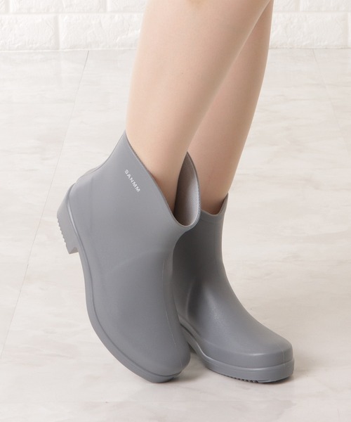 Lace Ladies（レースレディース）の「ショート丈ミニヒールレインブーツ（レインシューズ・レディース・グレー/ブラック・23.5/24/23/24.5/25）」の8枚目の写真