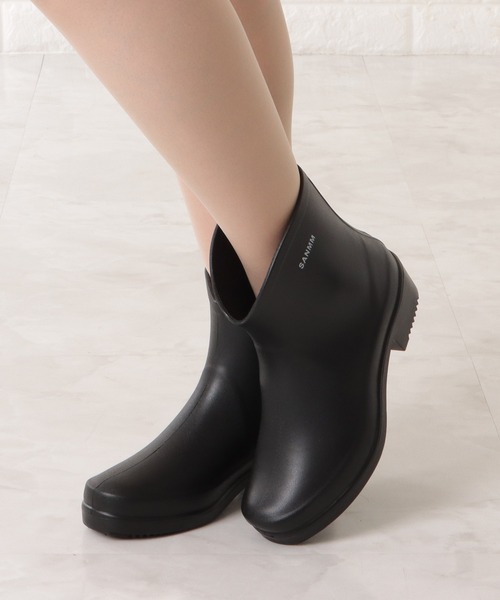 Lace Ladies（レースレディース）の「ショート丈ミニヒールレインブーツ（レインシューズ・レディース・グレー/ブラック・23.5/24/23/24.5/25）」の11枚目の写真