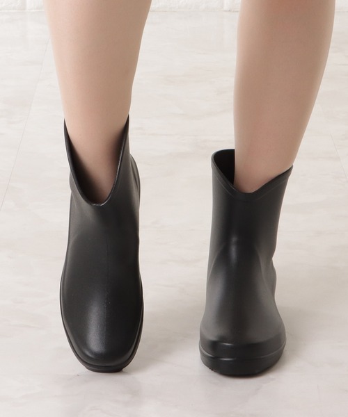 Lace Ladies（レースレディース）の「ショート丈ミニヒールレインブーツ（レインシューズ・レディース・グレー/ブラック・23.5/24/23/24.5/25）」の15枚目の写真